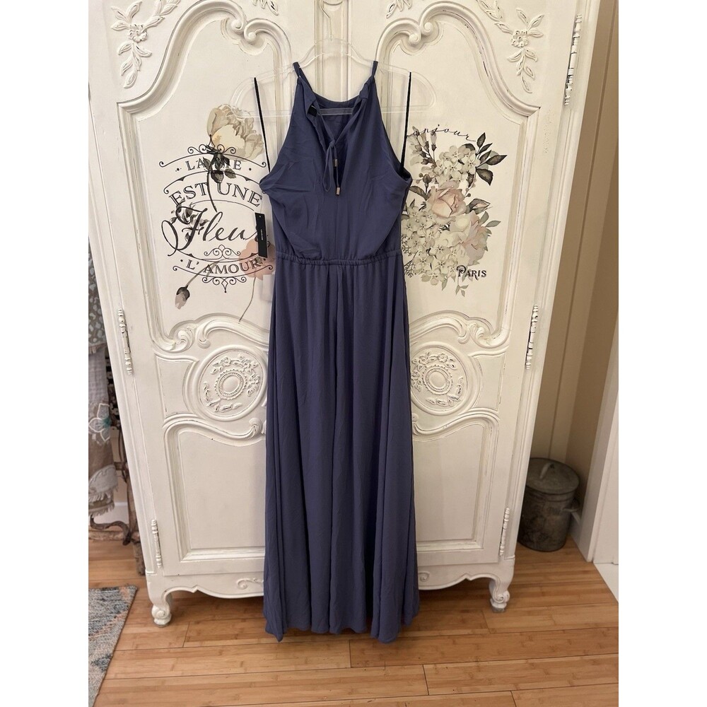 Lulus Essence of Style Navy Blue Maxi Dress Size S NWT - Picture 6 of 10
